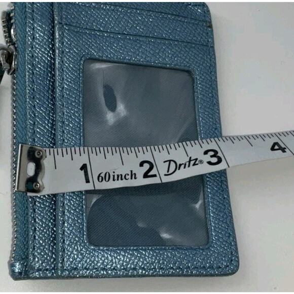 COACH Pebble Leather Mini Skinny Id Case/Card Key Metallic - Picture 5 of 5